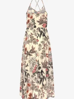 Robe longue avec encolure ronde et bretelles spaghetti réglables
