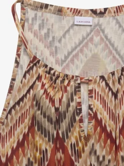 Robe longue à bretelles fines avec taille élastiquée et fentes