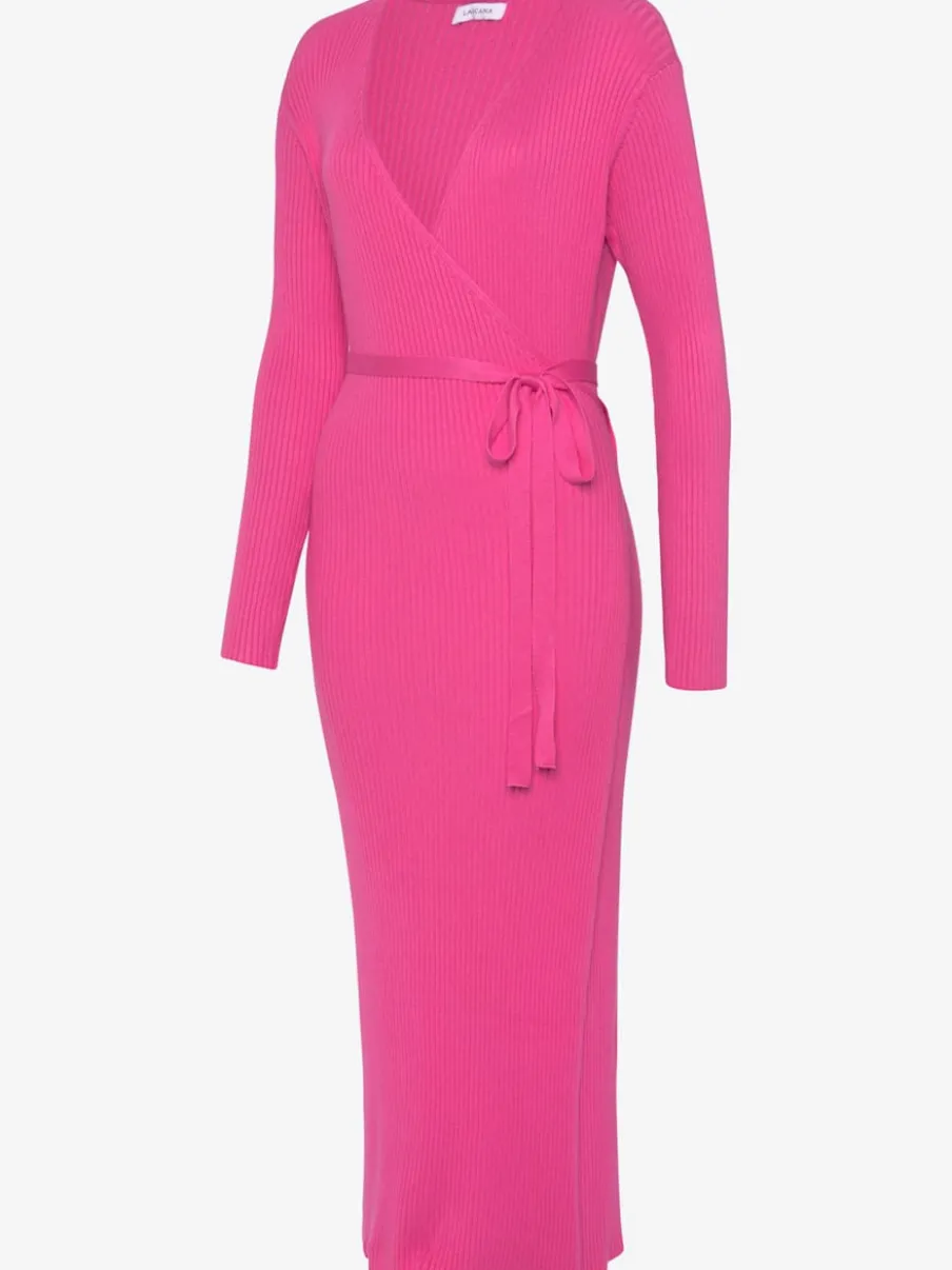 Robe longue cache-cœur en tricot avec ceinture ajustable
