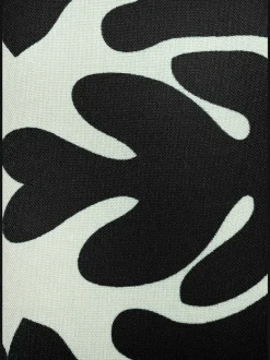 Robe longue col v à bordure avec motifs floraux
