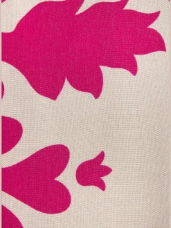 Robe longue col v à bordure avec motifs floraux