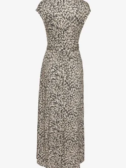 Robe longue encolure cache-cœur avec mancherons et poches
