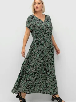 Robe longue encolure en v affinante