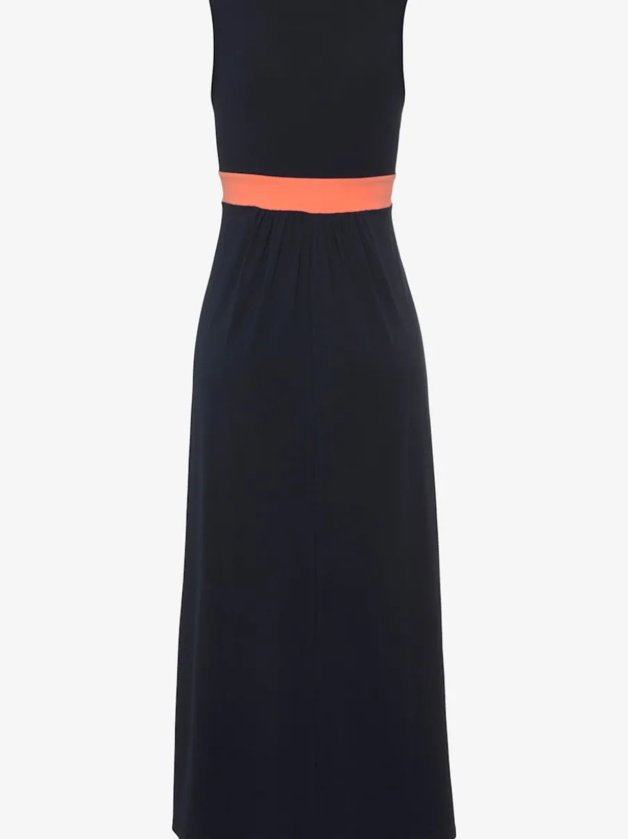 Robe longue encolure V avec fronces et empiècements