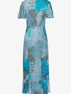 Robe longue en V avec volants et fente élégante