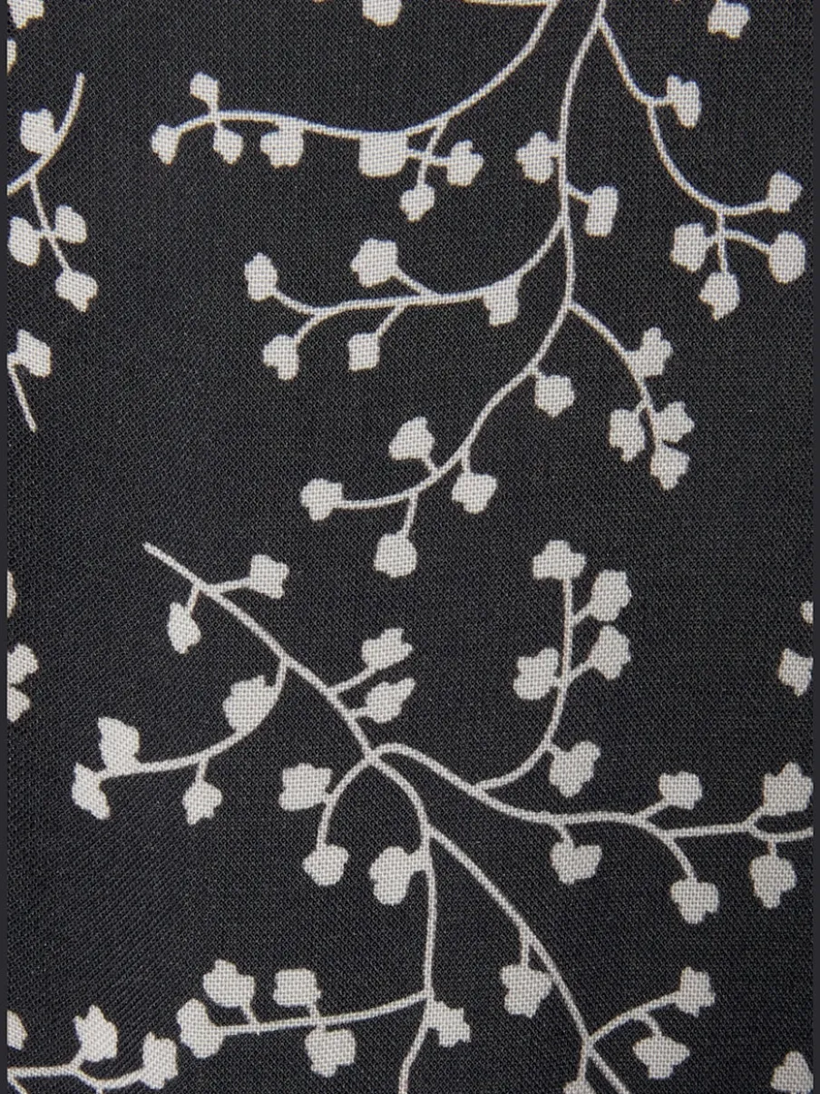 Robe longue à imprimé floral avec manches longues élastiquées et jupe évasée