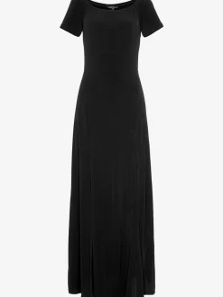 Robe longue à manches courtes et jambes fendues