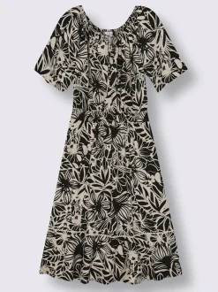 Robe longue peut être porté en encolure ronde ou carmen