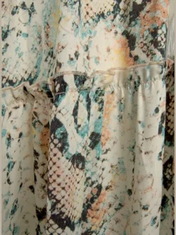 Robe longue évasée à imprimé animal en viscose douce