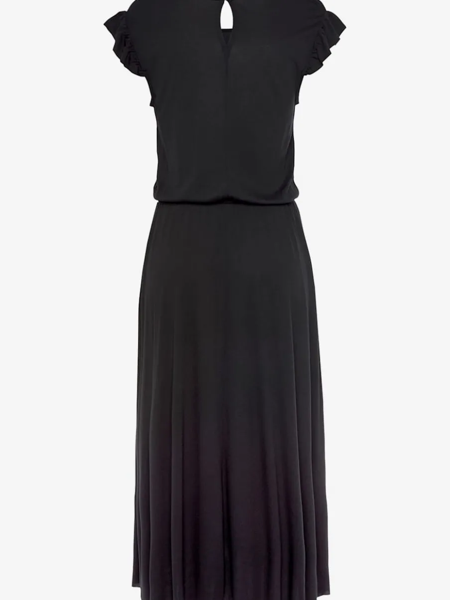 Robe midi en jersey avec encolure ronde et manches courtes
