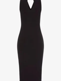 Robe mi-longue avec découpes et coupe cintrée raffinée