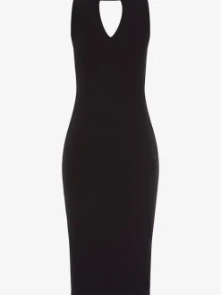Robe mi-longue avec découpes et coupe cintrée raffinée