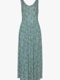 Robe mi-longue à larges bretelles avec décolleté dos