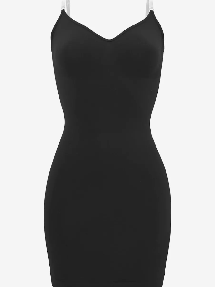 Robe modelante ajustée avec bretelles réglables transparentes