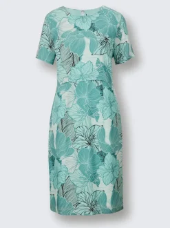Robe à motifs fleuris avec manches courtes et doublure douce