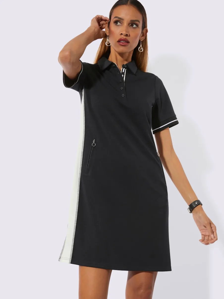 Robe polo avec col zippé et poches pratiques