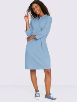 Robe polo classique avec col polo et manches 3/4