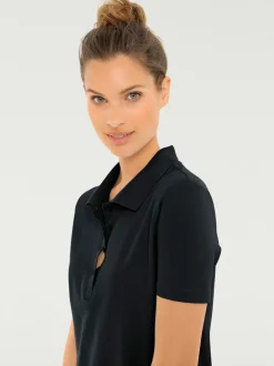Robe polo à col classique et manches courtes en piqué doux