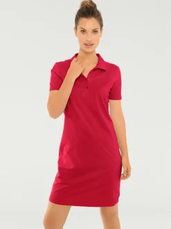 Robe polo à col classique et manches courtes en piqué doux