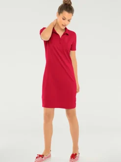 Robe polo à col classique et manches courtes en piqué doux