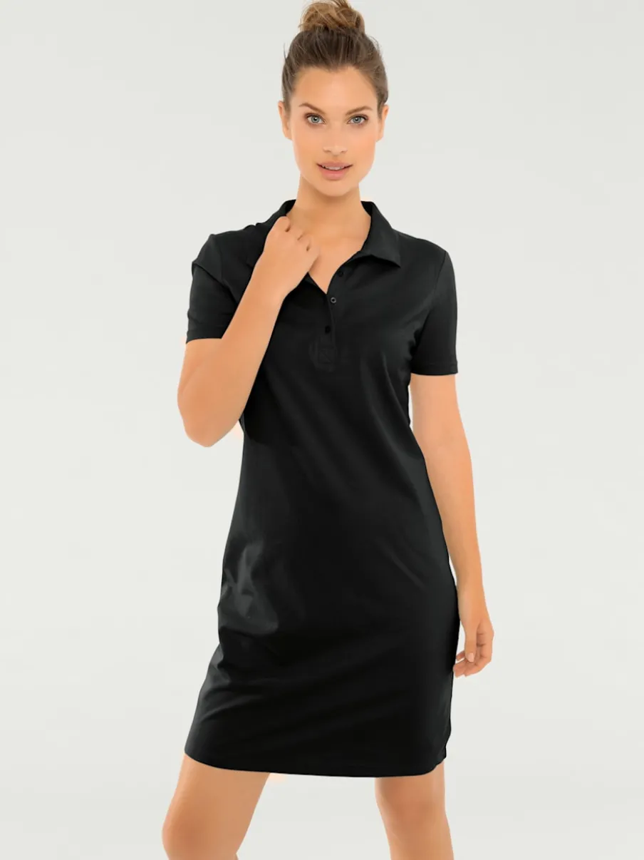 Robe polo à col classique et manches courtes en piqué doux