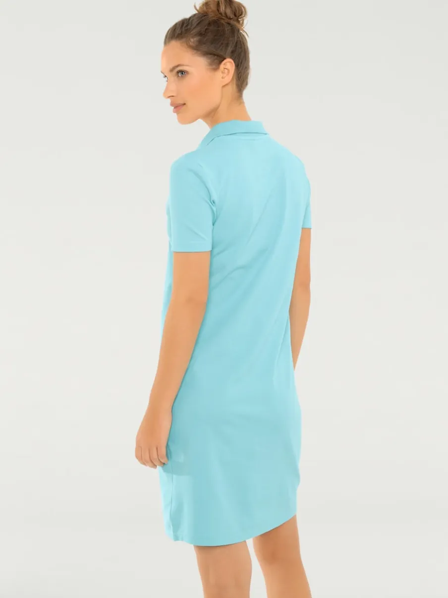 Robe polo à col classique et manches courtes en piqué doux