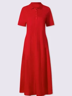 Robe polo en jersey avec col à patte de boutonnage manches courtes