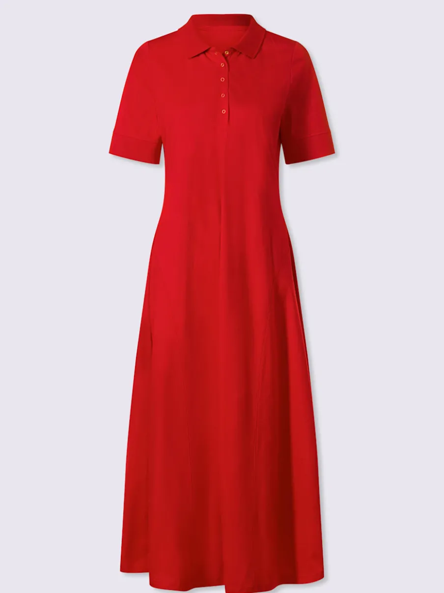 Robe polo en jersey avec col à patte de boutonnage manches courtes