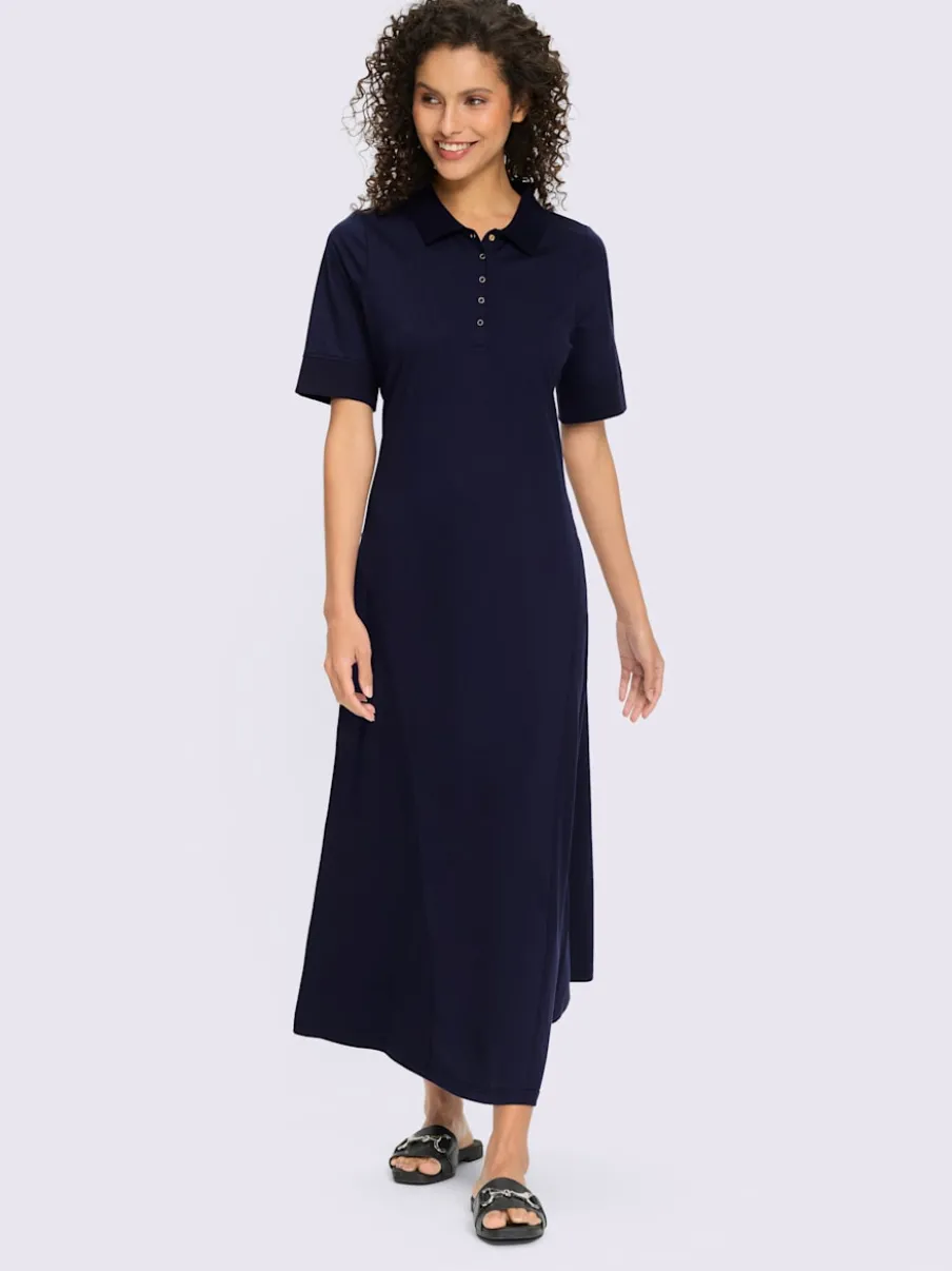 Robe polo en jersey avec col à patte de boutonnage manches courtes