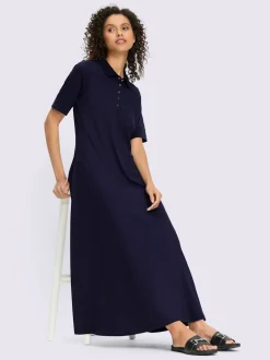 Robe polo en jersey avec col à patte de boutonnage manches courtes