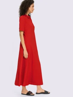 Robe polo en jersey avec col à patte de boutonnage manches courtes