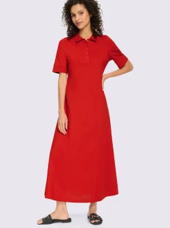 Robe polo en jersey avec col à patte de boutonnage manches courtes
