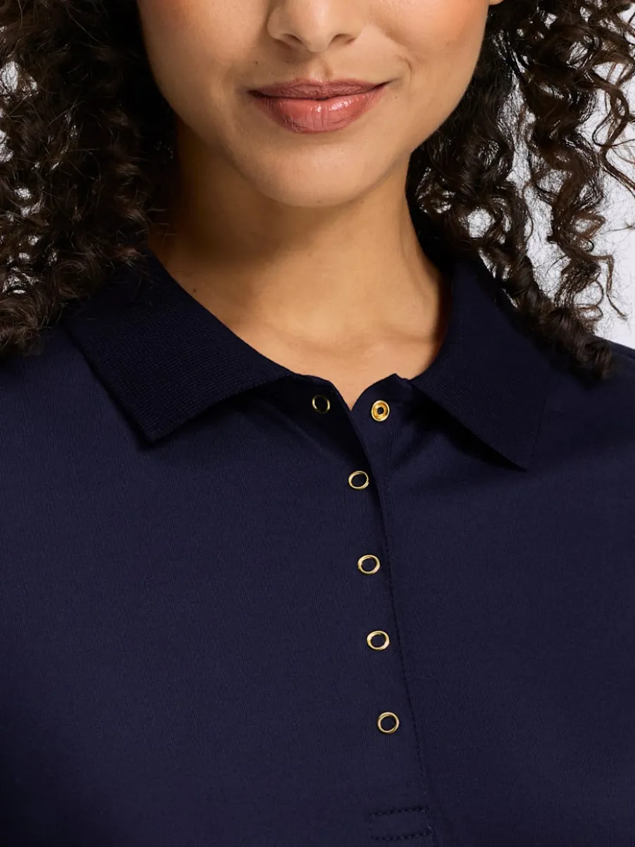 Robe polo en jersey avec col à patte de boutonnage manches courtes