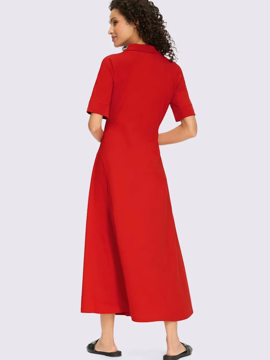 Robe polo en jersey avec col à patte de boutonnage manches courtes