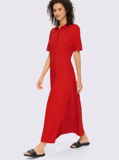Robe polo en jersey avec col à patte de boutonnage manches courtes