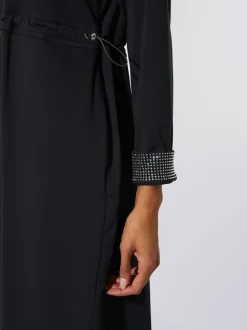 Robe polo en jersey avec col à zip et manches longues