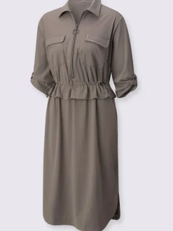 Robe polo à manches 3/4 avec poches et glissière