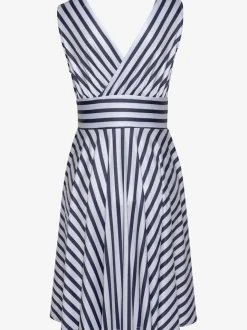 Robe portefeuille à col v avec rayures verticales