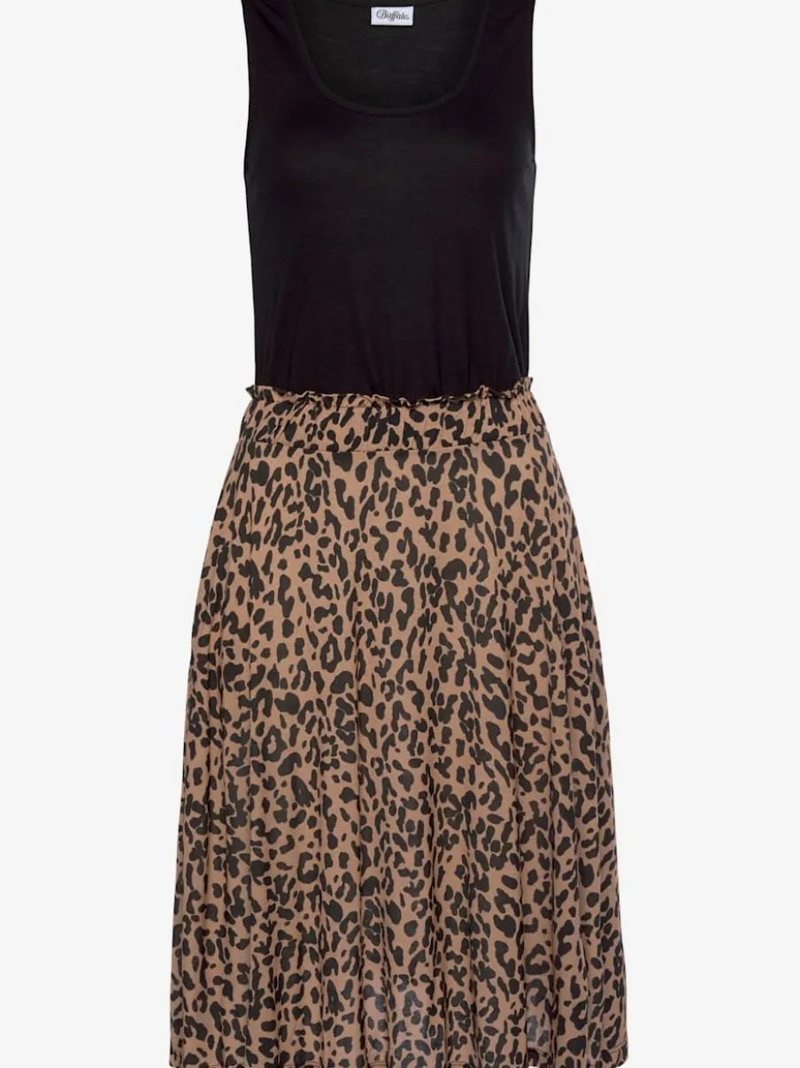 Robe sans manches en viscose avec imprimé animal.