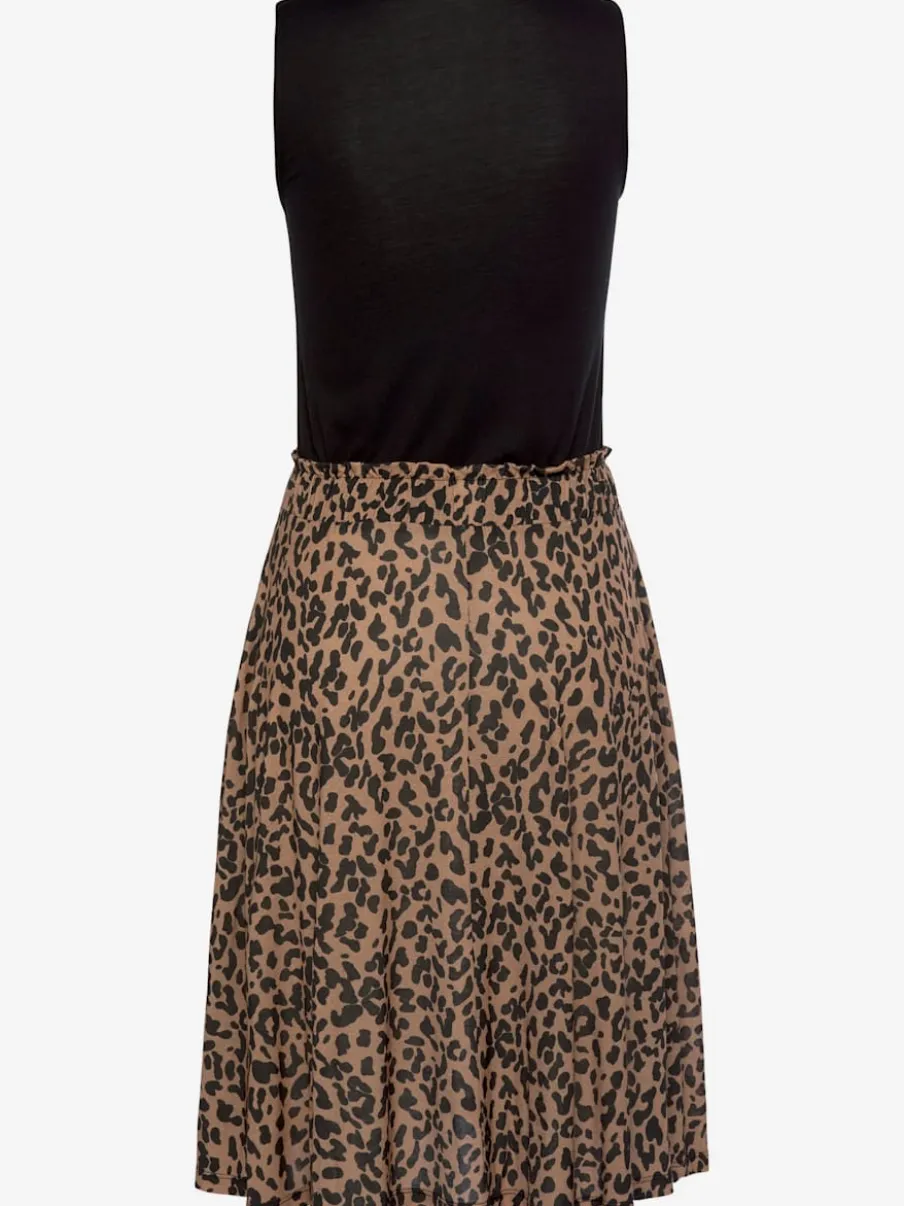 Robe sans manches en viscose avec imprimé animal.