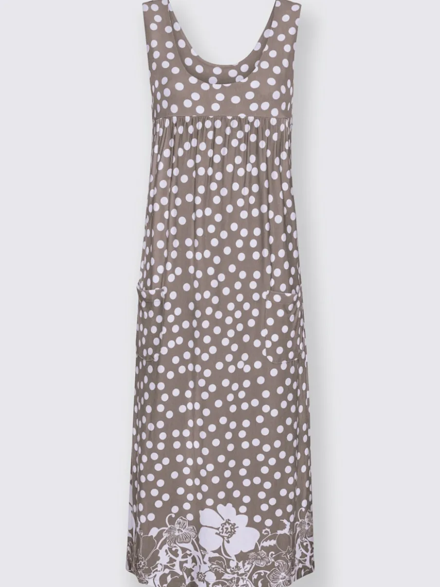 Robe sans manches à pois avec poches arrondies