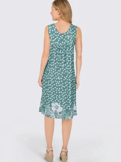 Robe sans manches à pois avec poches arrondies