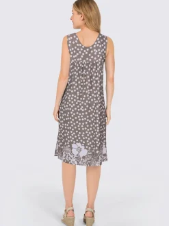 Robe sans manches à pois avec poches arrondies