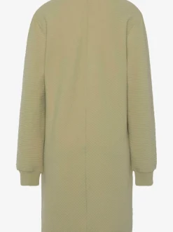 Robe sweat côtelée manches longues avec bords-côtes