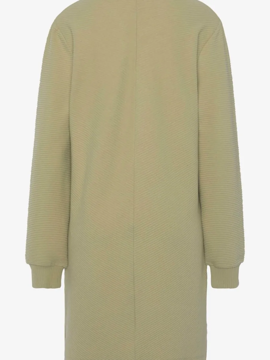 Robe sweat côtelée manches longues avec bords-côtes