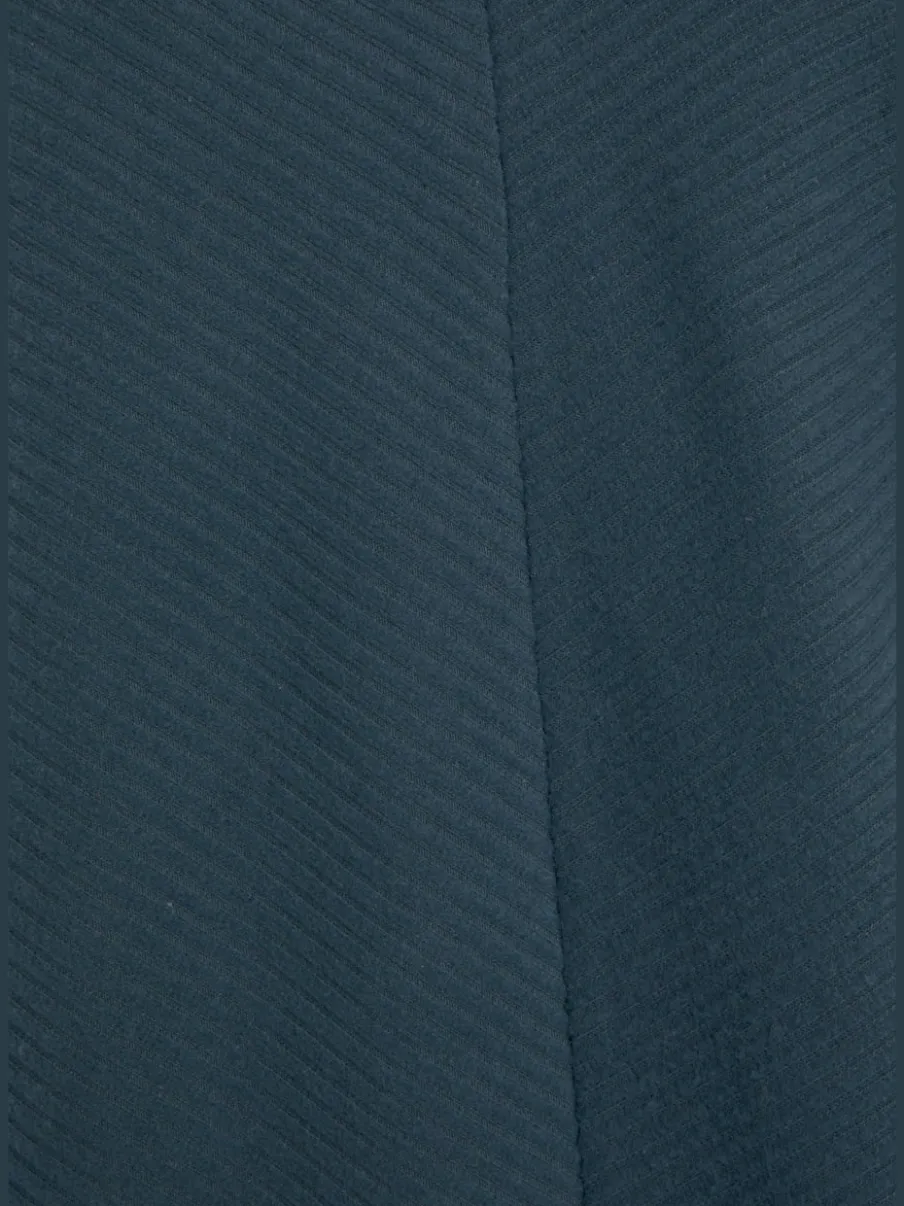 Robe sweat côtelée manches longues avec bords-côtes