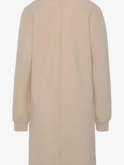 Robe sweat côtelée manches longues avec bords-côtes