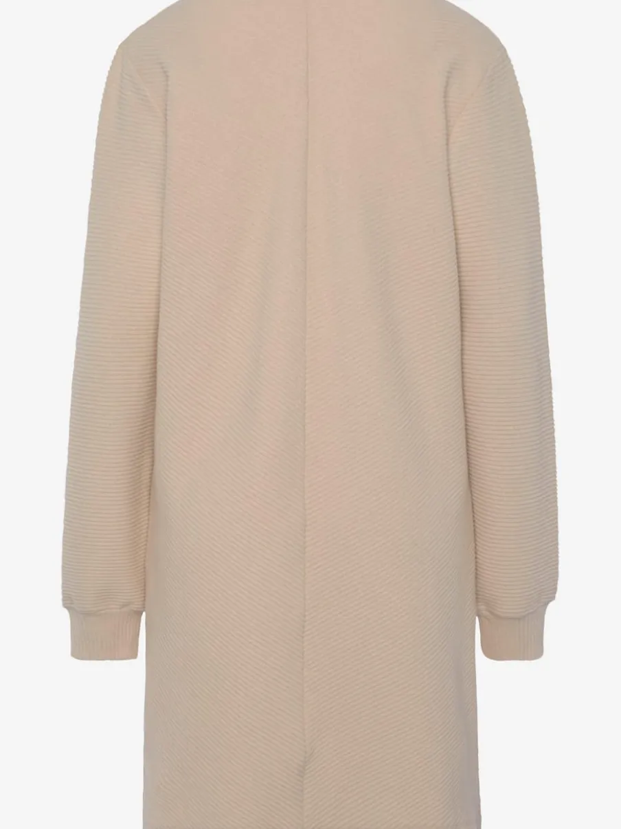 Robe sweat côtelée manches longues avec bords-côtes