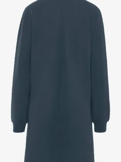 Robe sweat côtelée manches longues avec bords-côtes