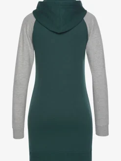Robe sweatshirt à capuche avec logo et manches raglan